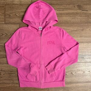 Victoria's Secret Pink Everyday Fleece Zip-Up Hoodie Sz S EUC